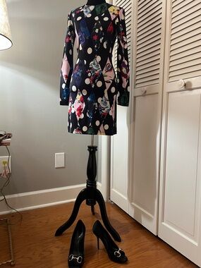 NWT Black DESIGUAL Long Sleeve Mini Dress